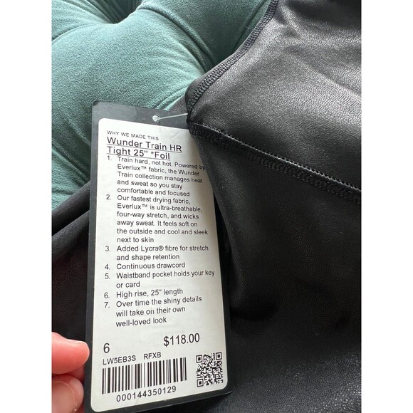 Lululemon Wunder Train HR Tight 28"*Foil Radiate Foil Print Black size 6 - Picture 6 of 8